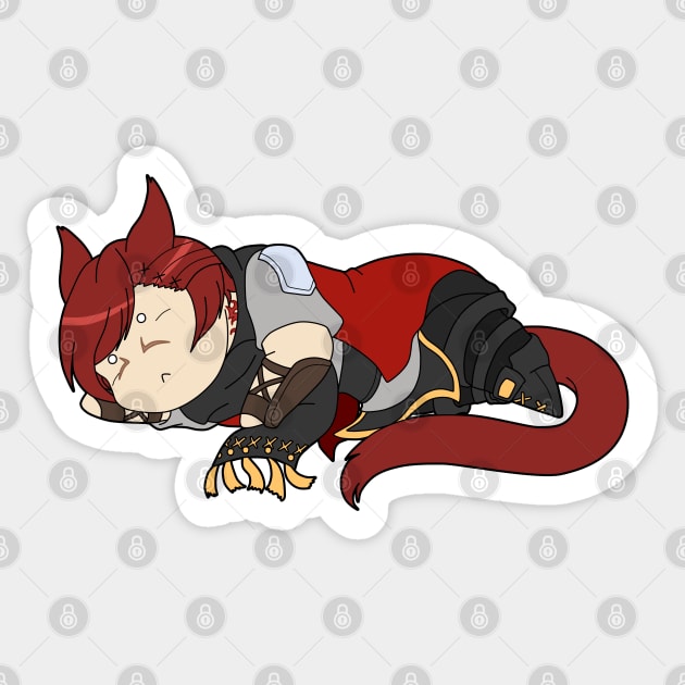 Down and Out - G'raha Sticker by amarysdesigns